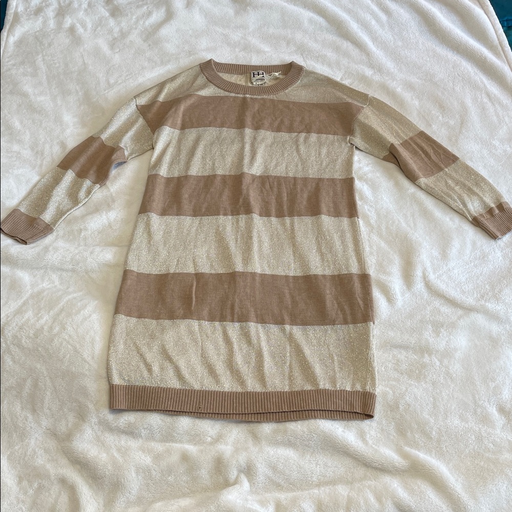 Haute Hippie Tan and Cream Knit Dress
